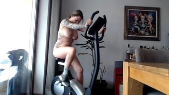 Nude Bike Workout & Grind Until Orgasm