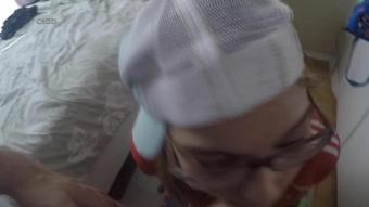 Nerdy Brat in a Hat Blowjob Facial Part3