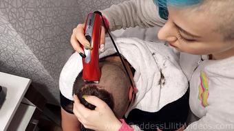 Goddess Lilith Shaving My Subbys Head