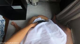 I CATCHED my COLLEGE ROOMMATE MASTURBATING,She GETS on her KNEES and I FUCK her THROAT and PUSSY!!!!