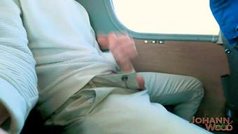 Public BUS exhibitionist - HUGE LOAD over myself while people around! - Johann Wood