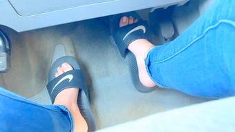 Pedal pumping with slides and barefoot