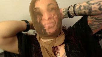 Ginary Covers Face In Stockings