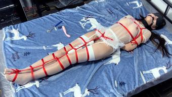 VIP_Bondage Damsel On The Bed In Despair