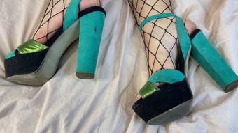 Daddy.. high hills and fishnets on me