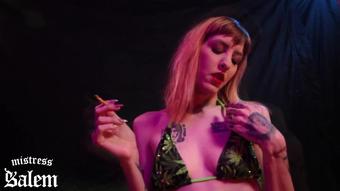 Mistress Salem Smoking My 24K Gold Slave Funded Spliffs