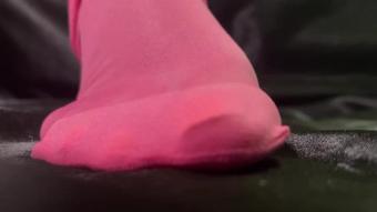 Pink Nylons Peep Toe Heels Removal