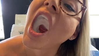 Swallowing 2 HUGE Loads of Cum