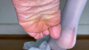 White Nylons Pink High Heels Removal