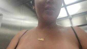 Cute Women Caught Squirting at the Hotel's Elevator