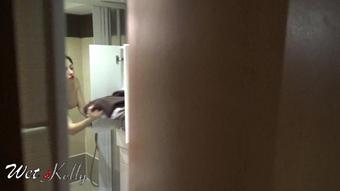 Wet Kelly Spy Guy Cums On My Panties