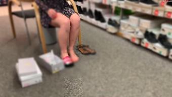 Public Shoes Shopping With The Extra Serving Pee - I Do The Shoe Piss Test P With Devil-Sophie