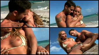 Kathy Campbel Swallows Cum On A Paradise Beach