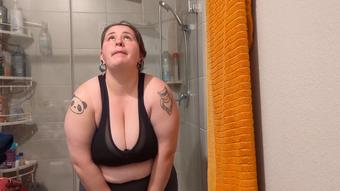 Pissing In Grey Leggings