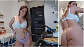 0327. MILF makes crêpes for breakfast 4K - May 16, 2024