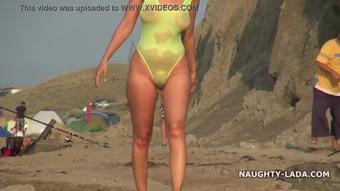 Transparent Swimsuit And Nude On The Beach - Xvideos.Com