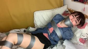 Mushroomgirl Journalist Duct Tape Bound Wrap Gag Manyvids