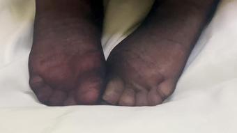 Nylon Feet While Sucking