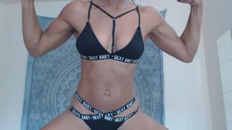 British babe Flexing her muscles - June 25, 2020