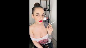 Smoking Cork 100s with Red Lipstick
