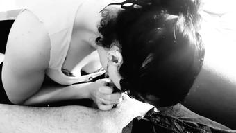 SICK DEEPTHROAT!! She sucked my cock so deep and got my cum deep inside her throat - Sloppy POV