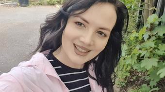 Pink panties and pink dress outdoor pee - August 25, 2020