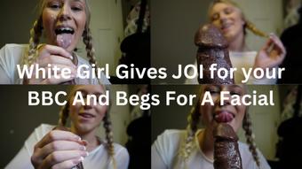 White Girl Gives JOI for your BBC And Begs For A Facial