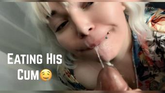 Eating His Cum