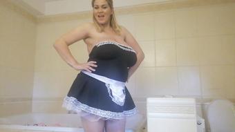 Maid gets naughty when cleaning bathroom - May 27, 2019