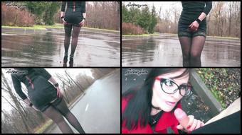 Outdoors Tease No Panties Blowjob With Huge Facial Cumshot   Sex Movies Featuring Ann Darcy