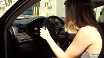 Amber Struggles to Push Broken Down Car