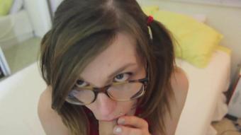 Pigtail Cutie Sucks Toy In Glasses_Lacie Laplante_1080P