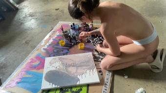 Charlottemae - Creating First Paint Pour - Manyvids