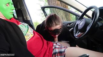 Blowjob and Handjob on a road from hot girl - MaryVincXXX