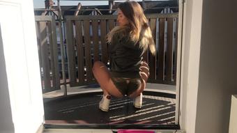 Masturbating on balcony