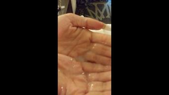 She wipes cum on the camera