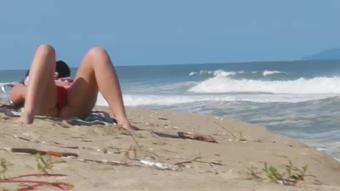 Masturbating on public beach - December 07, 2016