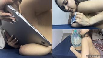 Pressing huge tits with hard objects - March 18, 2023