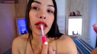 The Saliva-Covered Dildo's Throat-Filling Journey