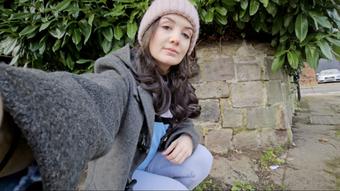 Grey jeans by the road wetting peeing - November 25, 2023
