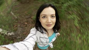 Turquoise dress and pink panties peeing - November 05, 2019