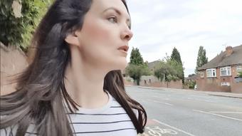 Walking and wetting on the main road pee - March 28, 2023