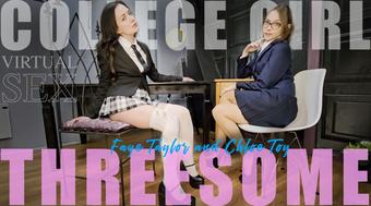 Chloe and Faye College Girl Threesome with the Principal - February 03, 2025
