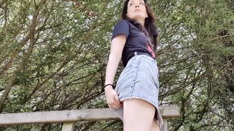 Upskirt outdoor pink panty wetting pee - March 08, 2023
