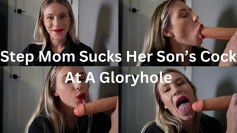step-Mom Sucks Her step-Sons Cock At A Gloryhole