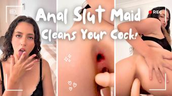 Anal Slut Maid Cleans Cock Ass to Mouth Gaping PAWG Asshole