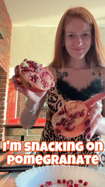 I'm snacking on pomegranate