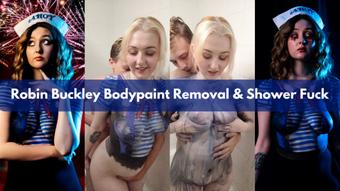 Cosplay Robin Body Paint Removal & Shower Fuck